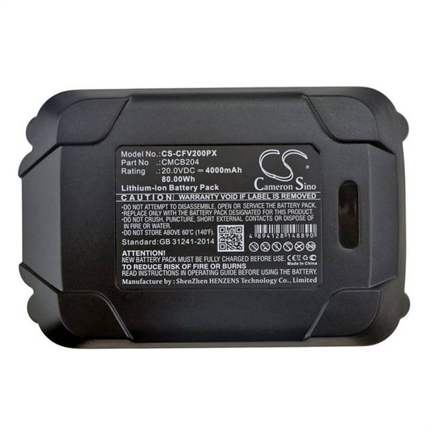 Battery for Craftsman CMCF800 CMCS300 CMCB204 CMCB204-2 CMCB205 20.0v 4000mAh