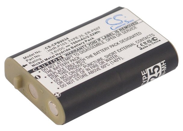 Battery for Panasonic TYPE 25 HHR-P103A HHR-P103 V