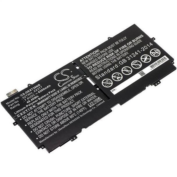 Battery for DELL XPS 13 7390 52TWH XX3T7 Notebook Laptop CS-DEX739NB 6500mAh