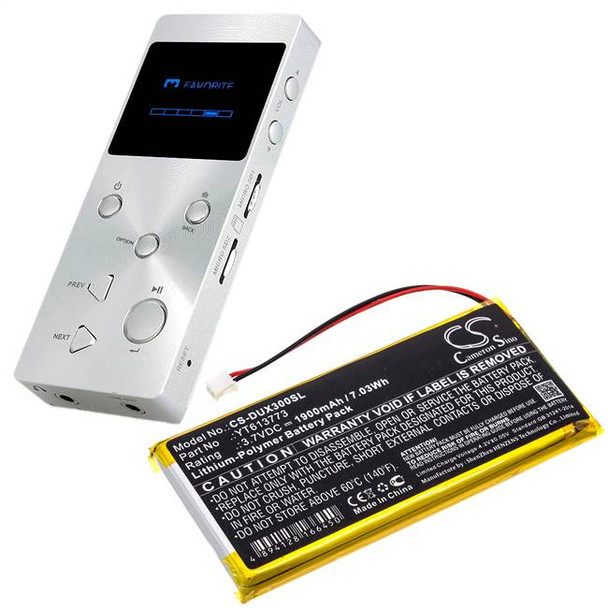Battery for XDUOO X3 YT613773 DAP Media Player CS-DUX300SL 3.7v 1900mAh 7.03Wh