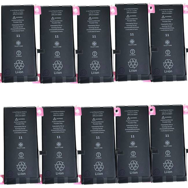 10 Pack Lot of Battery for Apple iPhone 11 616-00641 3.83V 3110mAh A2111 A2223