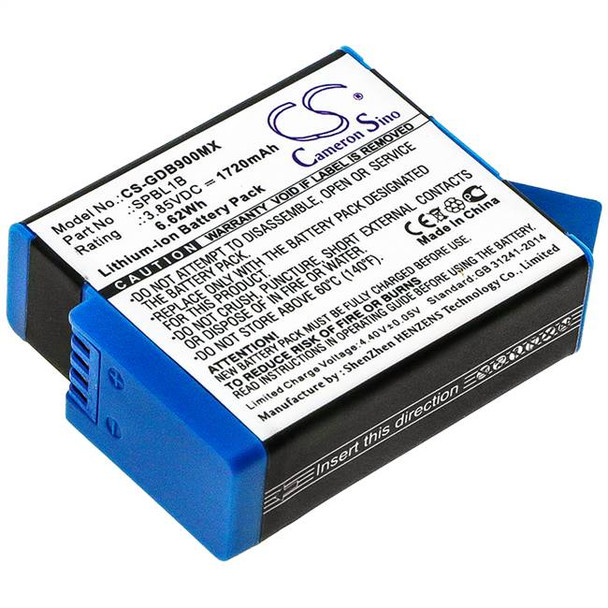 Battery for Gopro Go Pro AHDBT-901 9 Hero SPBL1B Camera CS-GDB900MX 3.85v 1720mA