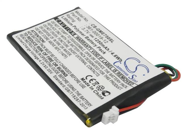 Battery for Garmin 361-00019-12 Edge 605 705 GPS Navigation CS-GME750SL 1250mAh