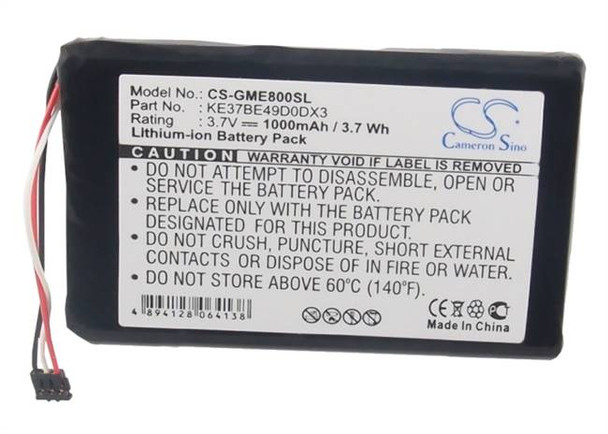 Battery for Garmin KE37BE49D0DX3 Edge 800 810 GPS Navigation CS-GME800SL 1000mAh