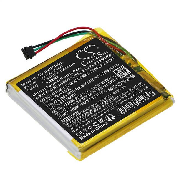 Battery for Garmin Approach G80 361-00124-00 GPS Navigator CS-GMG810SL 1900mAh