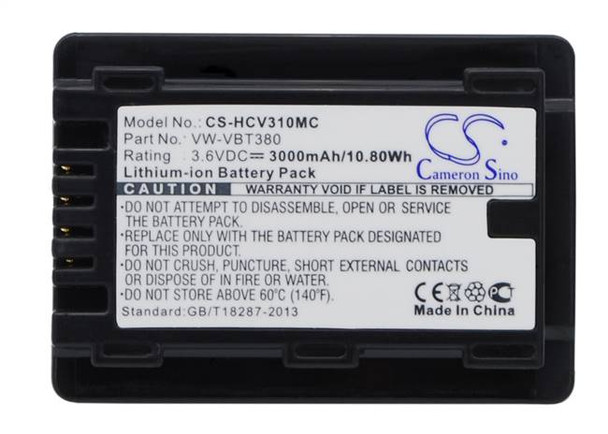 Battery for Panasonic HC-989 HC-V130 HC-V270 HC-V520 VXF-999 VW-VBT190 3000mAh