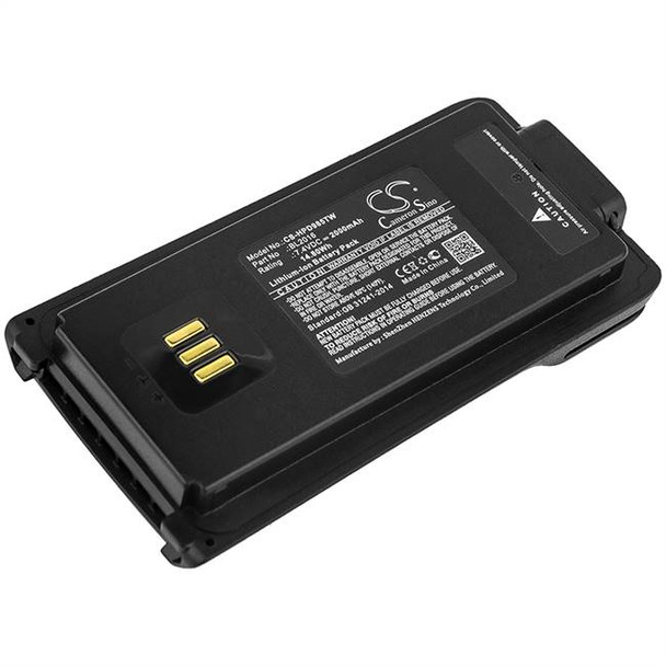 Two-Way Radio Battery for Hytera BL2016 PD985 PD985U CS-HPD985TW 7.4V 2000mAh
