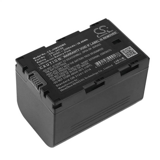 Battery for JVC GY-HM200 GY-HM600 GY-HM650 GY-HMQ10 GY-LS300CHE SSL-JVC50 5200mA
