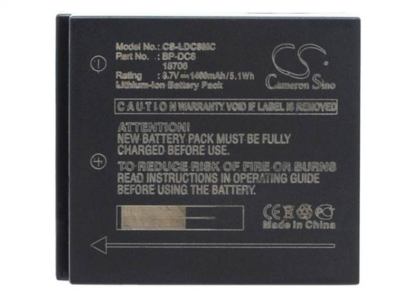Battery for Leica X1 18706 BP-DC8 EA-DC-8 Camera CS-LDC8MC Li-ion 3.7v 1400mAh