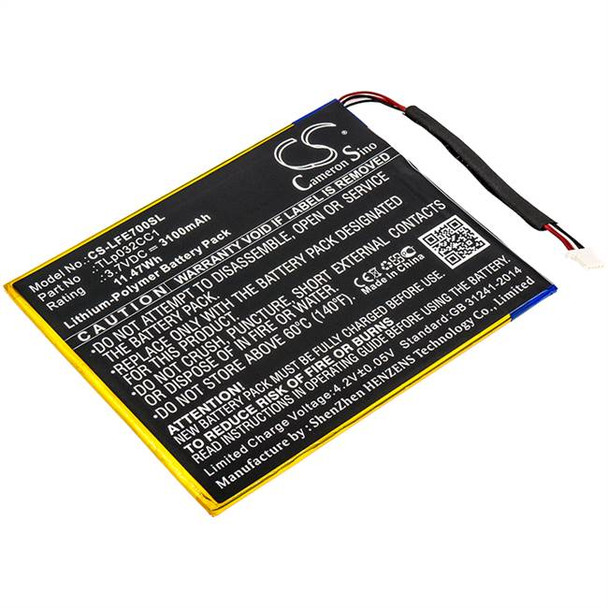Battery for LeapFrog 31576 Epic 7 TLp032CC1 Tablet CS-LFE700SL 3.7v 3100mAh