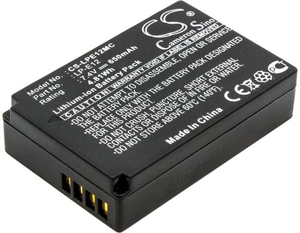 Battery for Canon EOS 100D Kiss X7 M M2 PowerShot SX70 HS LP-E12 LPE12 650mAh