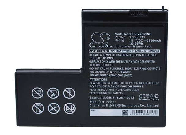 Battery for Lenovo IdeaPad Y650 4185 Y650A 42T4575 42T4576 L08S6T13 CS-LVY651NB