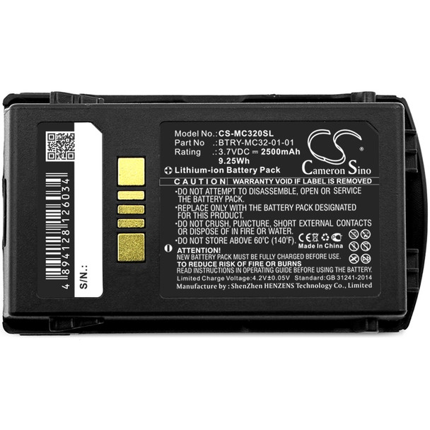 Battery for Motorola 82-000012-01 Zebra BTRY-MC32-52MA-01 MC3200 MC32N0 2500mAh