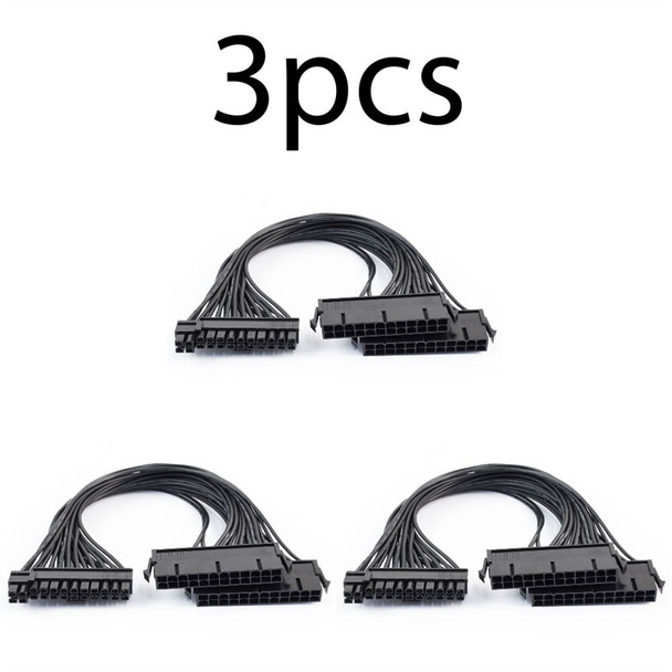 3 Pack 24Pin Dual PSU ATX Power supply adapter cable for Crypto Mining 30cm QTY 3