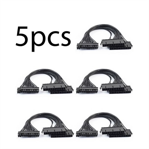 5 Pack 24Pin Dual PSU ATX Power supply adapter cable for Coin Mining 30cm QTY 5