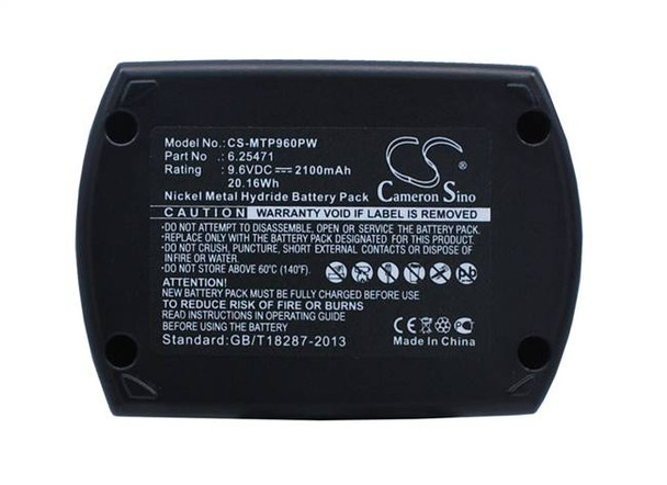 Battery for Metabo BS KSA SB BSP 9.6 6.25471 6.31775 ME974 ME-974 9.6v 2100mAh