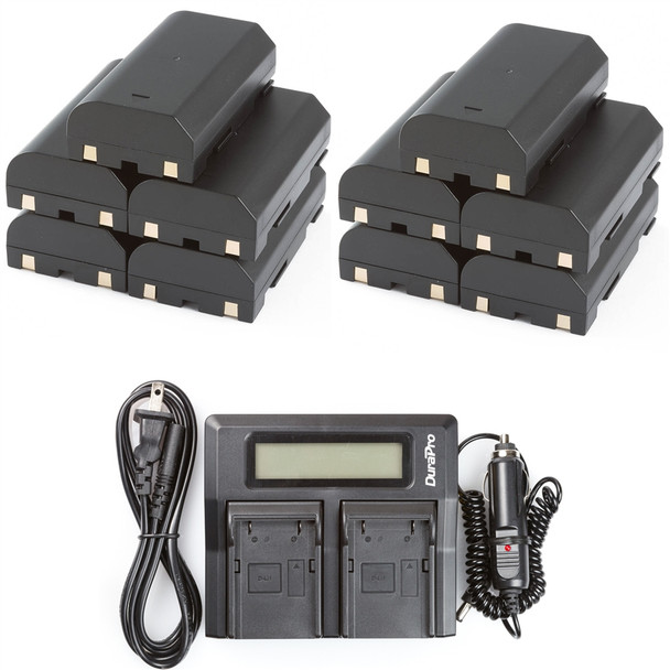 10 Batteries + LCD Dual Rapid Battery Charger for Trimble EiDLi1 5700 5800 R7 R8