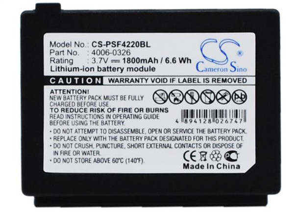 Battery for PSC Datalogic 95A201001 4006-0326 4220 C45 Falcon 4223 4220-1011R