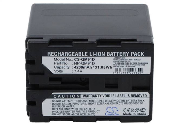 Battery for Sony CCD-TRV428 DCR-TRV15 DCR-TRV16 GV-D1000 DCR-PC8 NP-QM91D 4200mA