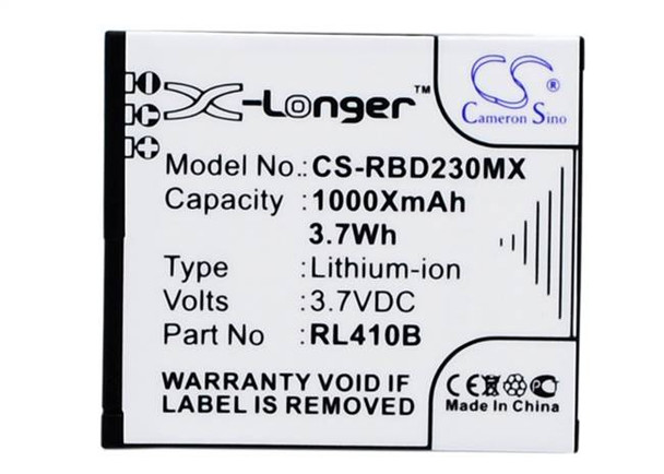 Battery for Rollei Actioncam 230 240 400 410 RL410B Camera CS-RBD230MX 1000mAh