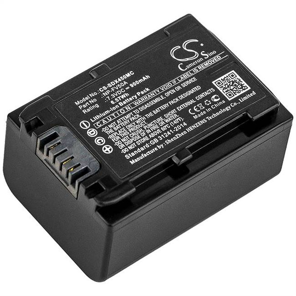 Battery for Sony FDR-AX33 FDR-AX40 FDR-AXP33 HDR-CX450 NEX-VG30 NP-FV50A 900mAh