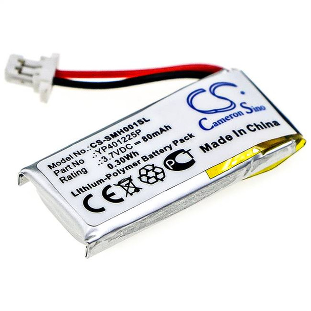 Battery for Sena 10U-AR-01 10U-HR-01 SC-HR01 YP401225P Headset CS-SMH001SL 80mAh