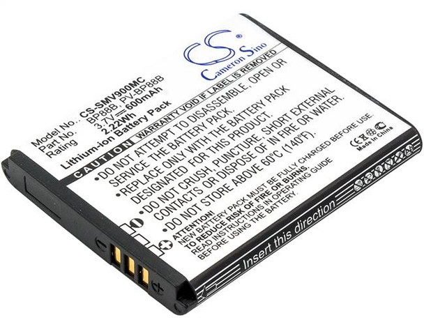 Battery for Samsung EC-MV900FBPWUS MV900 MV900F BP88B EA-BP88B PV-BP88B 600mAh