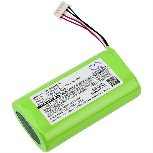 Speaker Battery for Sony ST-01 SRS-X3 SRS-XB2 SRS-XB20 CS-SRX310SL 7.4V 2600mAh