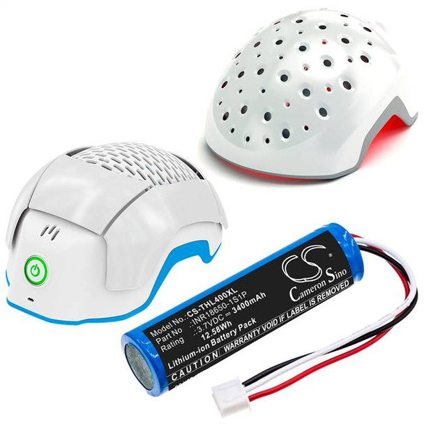 Battery for Theradome LH40 LH80 Pro Hair Growth Helmet CS-THL400XL 3.7v 3400mAh