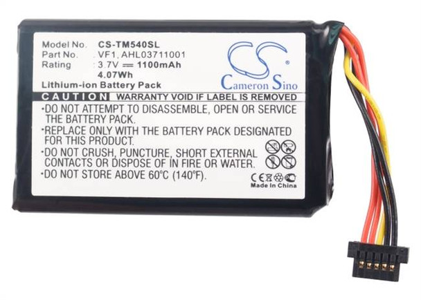 Battery for TomTom AHL03711001 VF1 4CF5.002.00 Go 540 Live GPS CS-TM540SL 1100mA