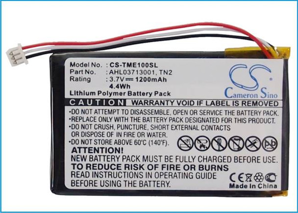 Battery for TomTom AHL03713001 TN2 AVN4430 Eclipse TNS410 GPS CS-TME100SL 1200mA