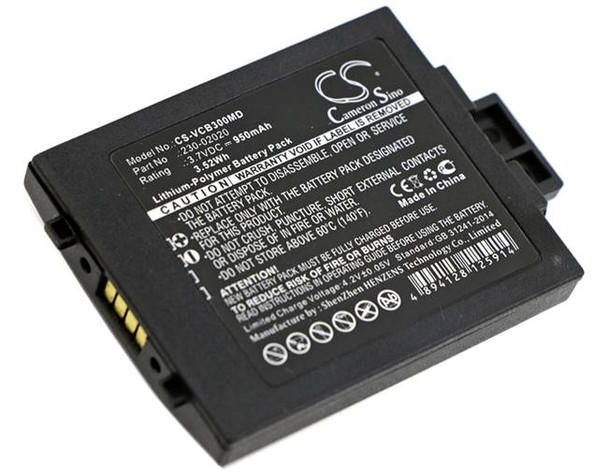 Black Battery for Vocera B3000N B3000 B3000E 230-01924 230-02020 CS-VCB300MD