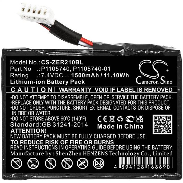 Battery for Zebra ZQ200 ZQ210 ZQ220 ZQ22-A0E01KE-00 P1105740 P1105740-01 1500mAh Battery for Zebra ZQ200 ZQ210 ZQ220 ZQ22-A0E01KE-00 P1105740 P1105740-01 1500mAh