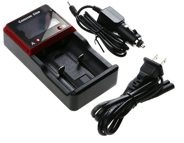 Battery Charger for 10440 17500 18350 18500 25500 26650 AA AAA w/US AC&Car cord