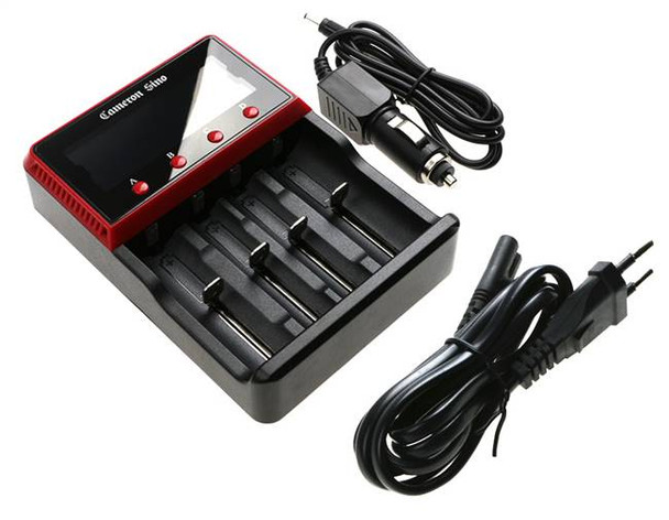 Battery Charger for 13450 14500 16500 18350 18500 AA AAA w/Euro AC Cord & Car