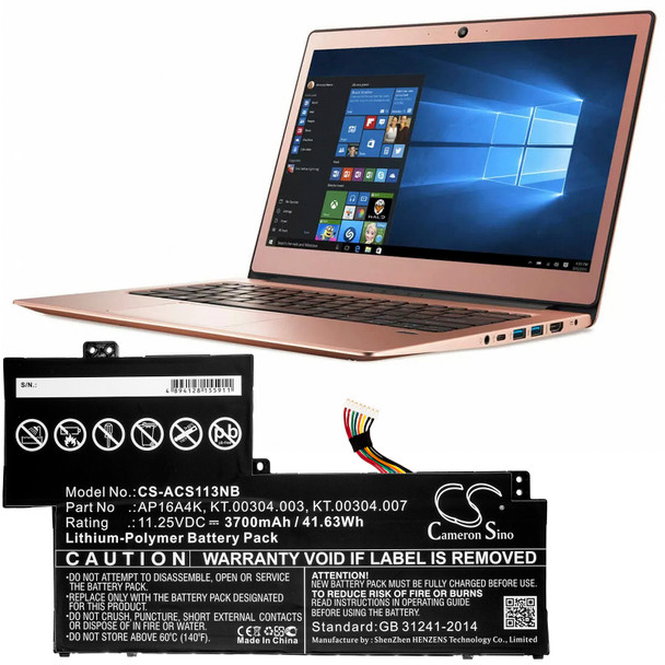 Battery for Acer Aspire One Cloudbook 11 Swift AP16A4K KT.00304.003 KT.00304.007