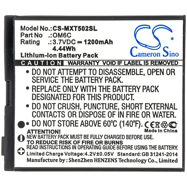 Battery for Motorola Greco Quench XT5 XT3 XT500 XT502 XT HH06 OM6C CS-MXT502SL