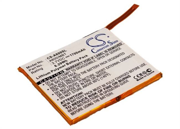 Battery for Asus MyPal A600 A600u A600/MBT Pocket PC PDA CS-A600SL 3.7v 1700mAh