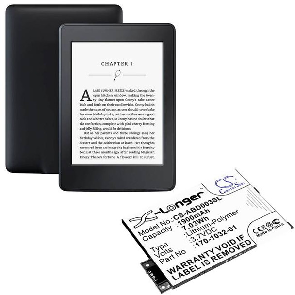 Battery for Amazon Kindle 3 Wi-fi 3G Graphite III Kindle3 170-1032-01 1900mAh