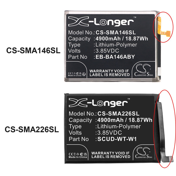 Battery for Samsung EB-BA146ABY GH43-05150A WT-S-W1 Galaxy A14 SM-A146A SM-A146U