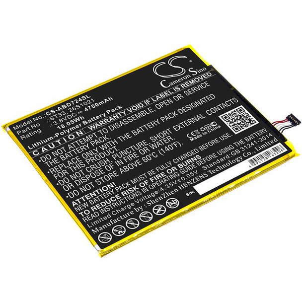 Battery for Amazon K72LL3 Kindle Fire HD 8th 26S1021 58-000303 58-000313 ST33