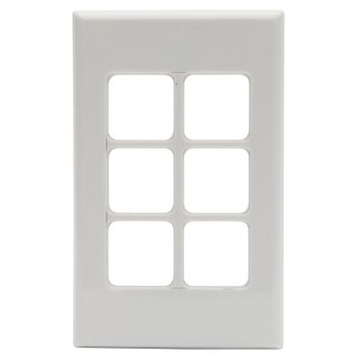 Switch Cover, 600 Series, Dual Mount, 6 Gang, White - PDL