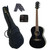 Martinez Steel-String Small-Body Folk Acoustic Guitar Pack (Black)