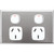 Double Power Point Socket Outlet Gpo Slim Range Stainless Steel Cover - Dexton