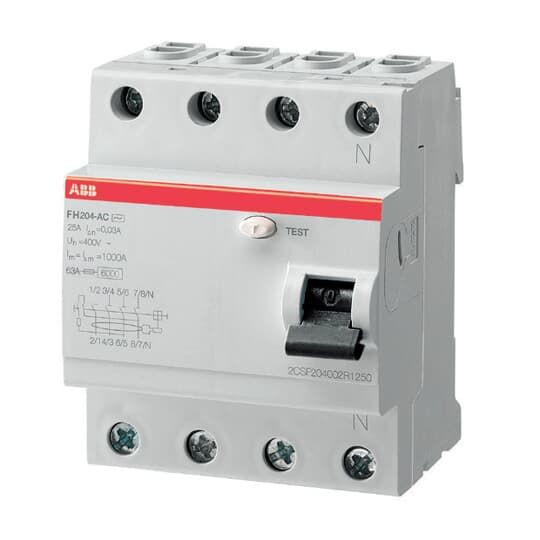 Residual Current Circuit Breaker 63 Amp 4 Pole Rcd - Abb