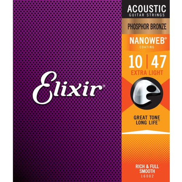 Elixir Phosphor Bronze Extra Light 10-47 Acoustic Guitar Strings