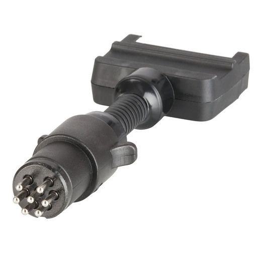 Trailer Adaptor - 7 Pin Flat Plug To 7 Pin Small Round Socket