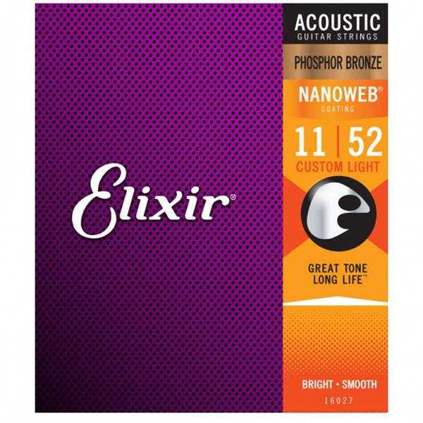 Elixir Phosphor Bronze 11-52 Custom Light Acoustic Guitar Strings