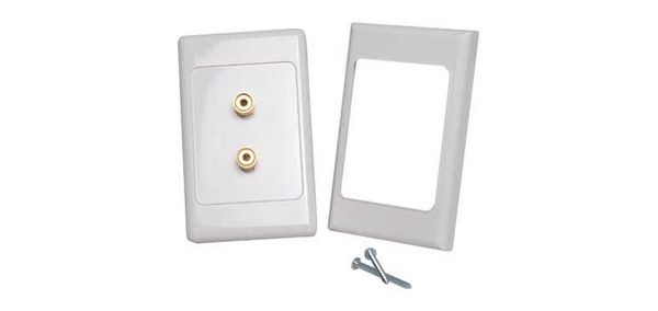 2 X Binding Post Dual Cover Speaker Wallplate