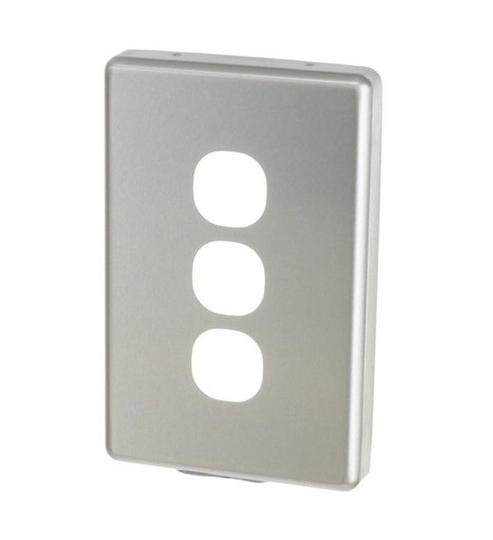 3 Gang Brushed Aluminium Cover Classic Series (C2033C-BA) - Clipsal